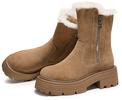 (W) CAMEL CROWN Sepatu Bot Salju Anti Air Hangat Hitam Setinggi Betis LF222W7760 Cheap (W) CAMEL CROWN Sepatu Bot Salju Anti Air Hangat Hitam Setinggi Betis LF222W7760