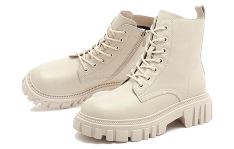 Lookbook (W) 骆驼皇冠加绒皮革中筒马丁靴‘厚底粗跟’ A14703624