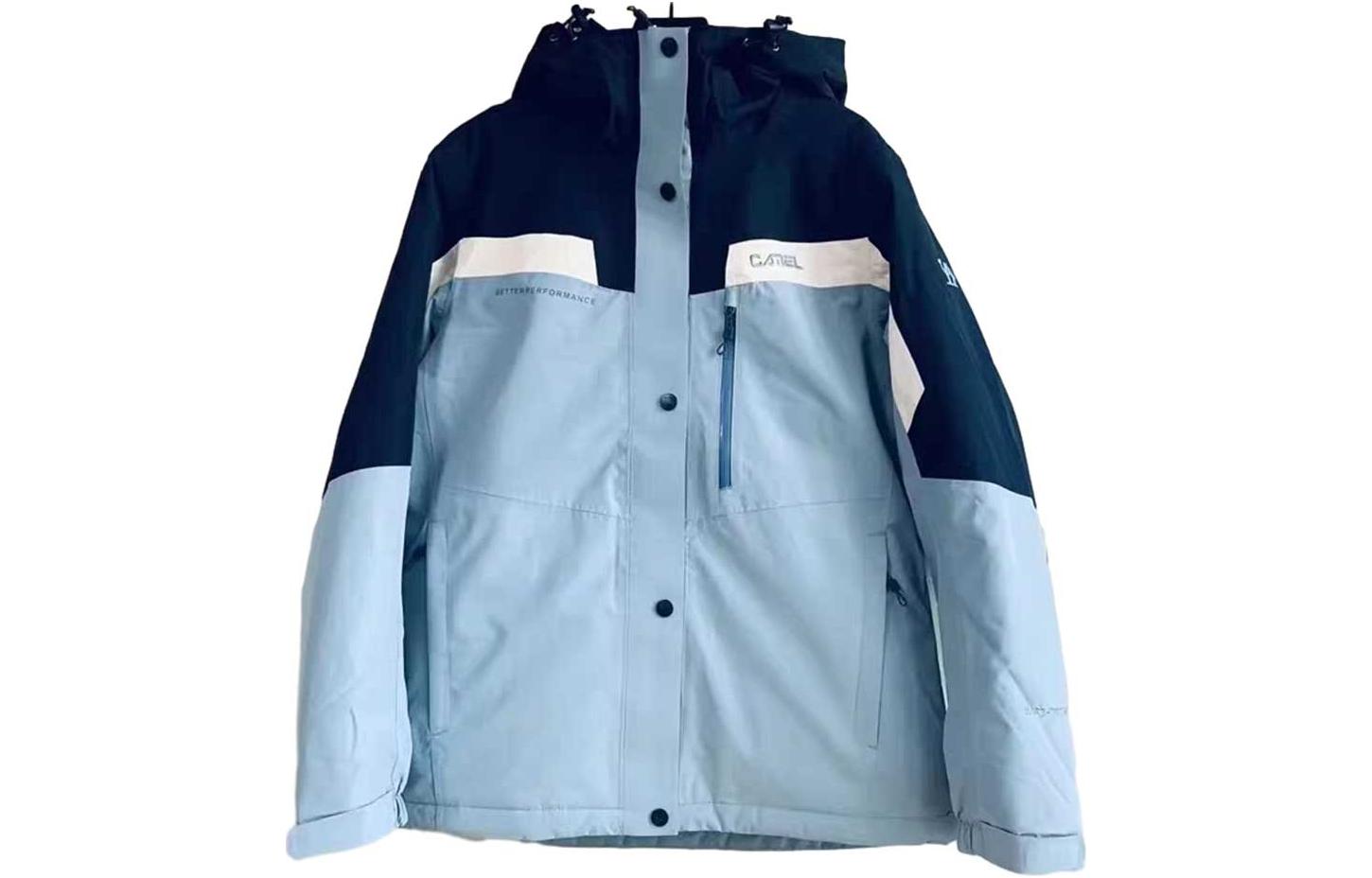 (Women) CAMEL Insulated Windproof Hooded Jacket - Midnight Blue/Grey Blue H23WA18246