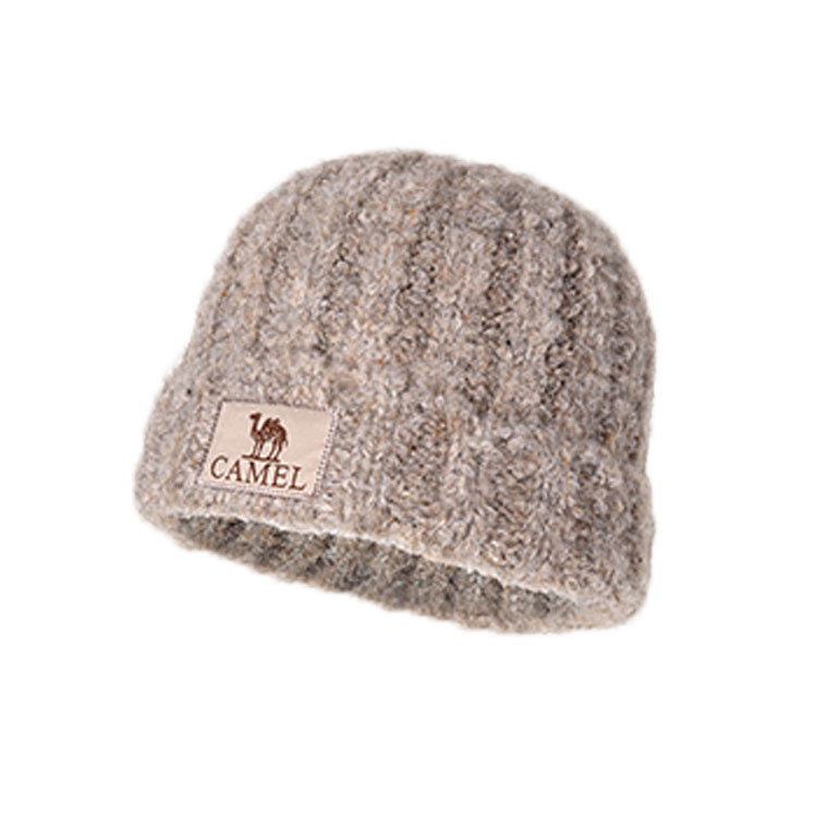 (Women) CAMEL Outdoor Knit Hat, Windproof, Warm, Stretchy Wool Blend Beanie. 133CP15060