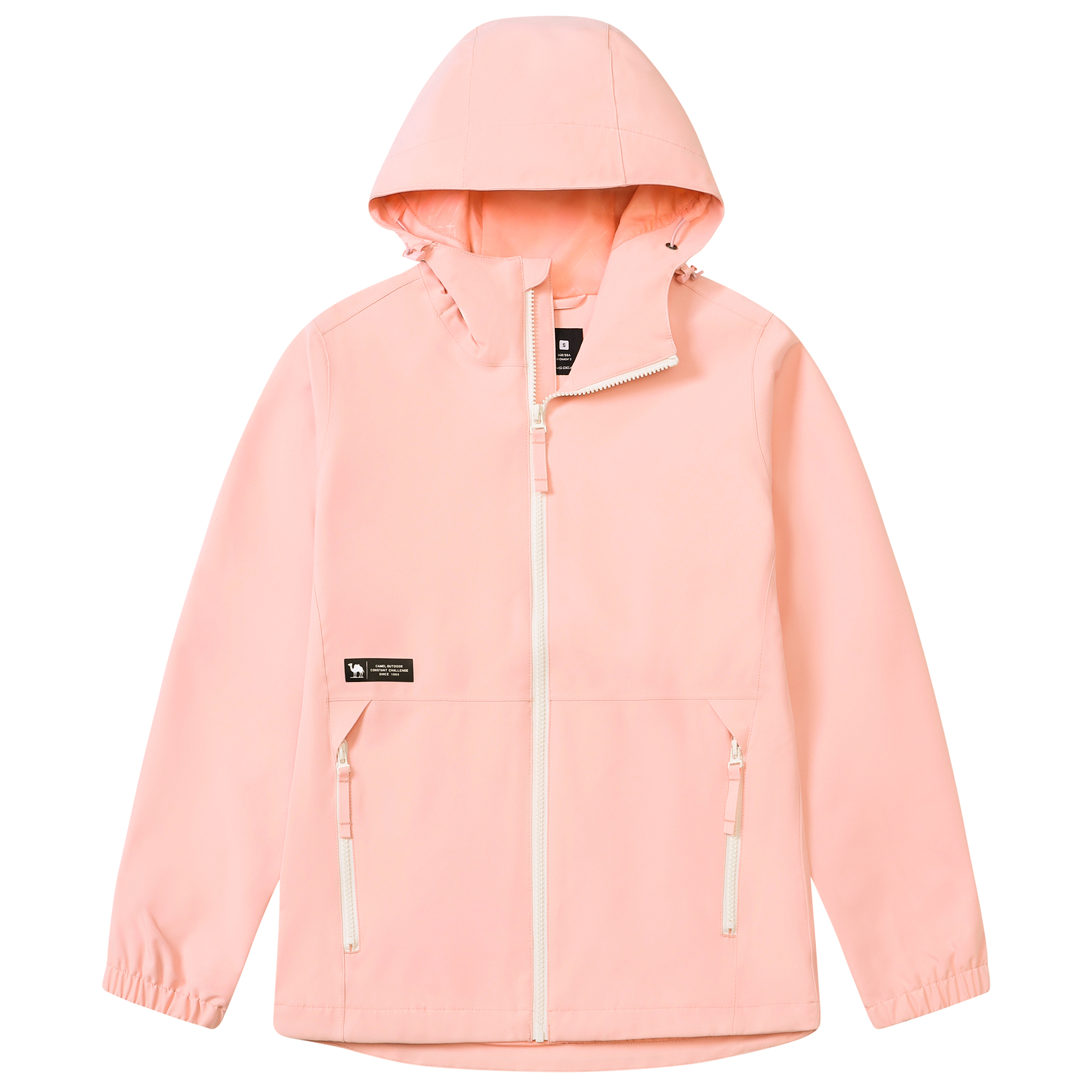 (Women) CAMEL Outdoor Waterproof Windproof Hooded Jacket for Hiking. A1W118147