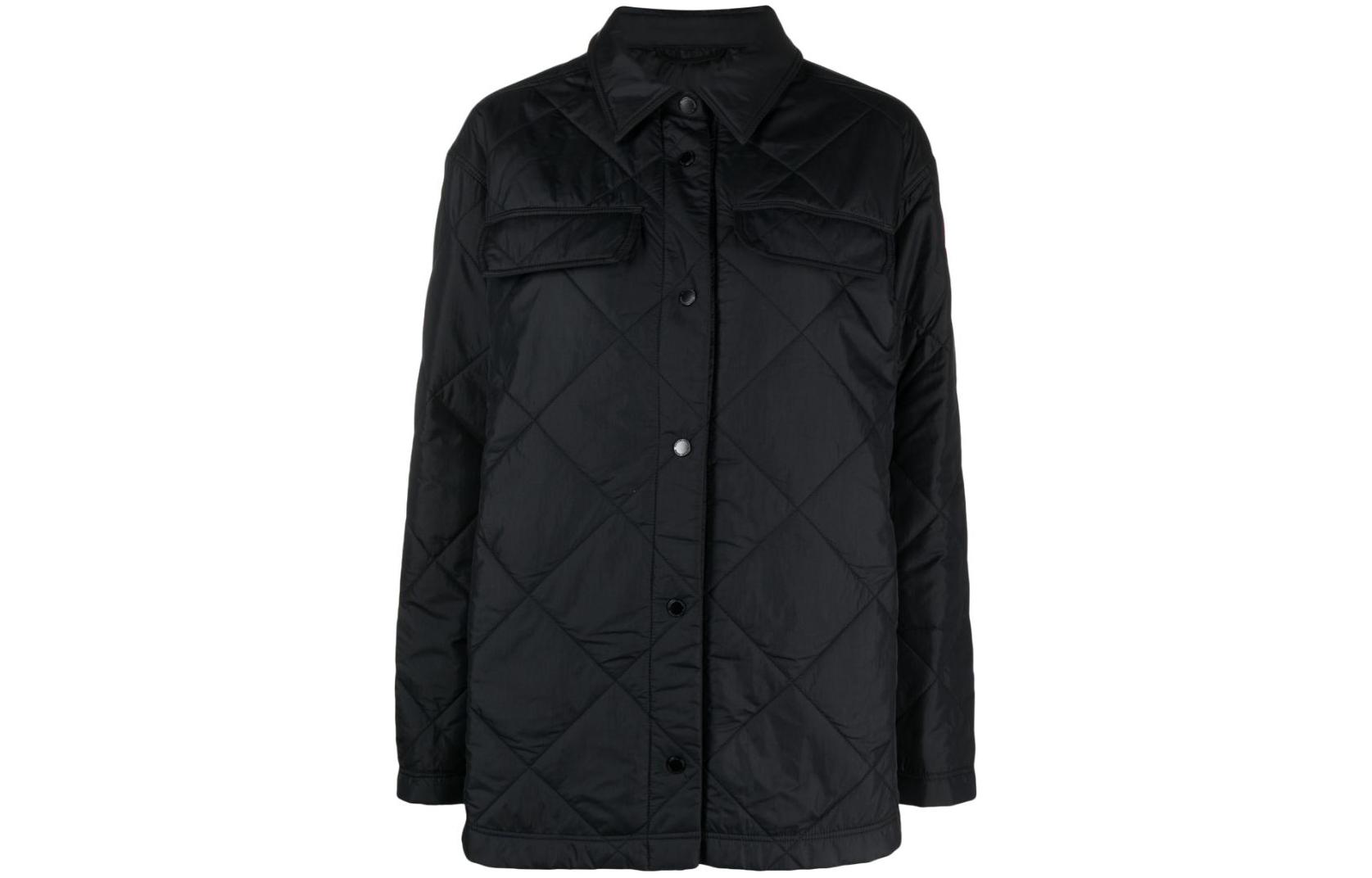 Order (W) 캐나다구스 앨버니 로고 패치 블랙 긴팔 피트 재킷 6847W-61