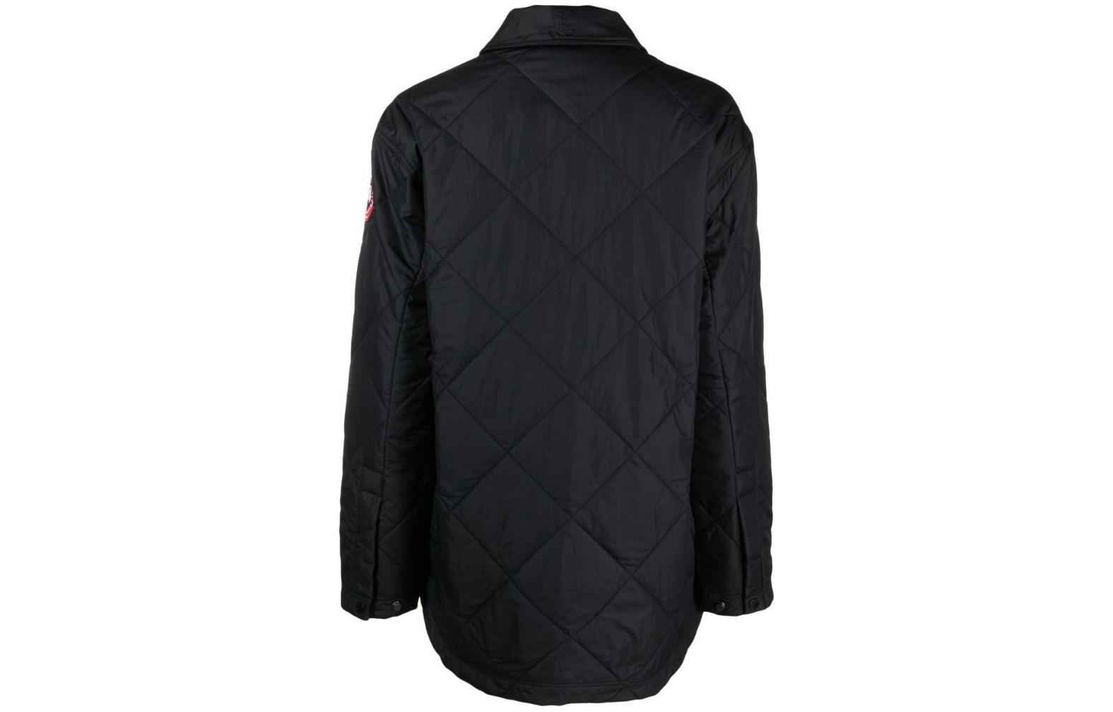 Lookbook (W) 캐나다구스 앨버니 로고 패치 블랙 긴팔 피트 재킷 6847W-61