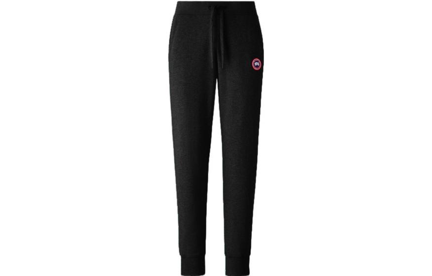 (Women) Canada Goose  Black Drawstring Knit Sweatpants with Logo Patch. 7402L-61