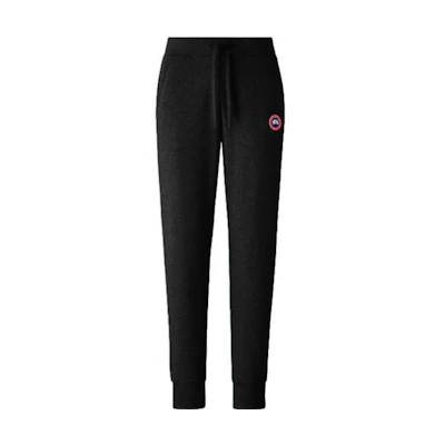 (Women) Canada Goose Black Drawstring Knit Sweatpants with Logo Patch. 7402L-61