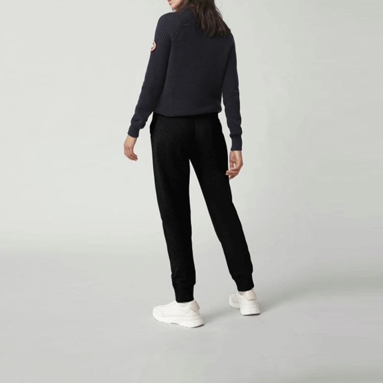 Shop (W) 加拿大鵝 黑色抽繩針織運動褲附徽標貼布. 7402L-61