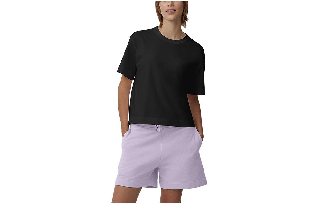 (Women) Canada Goose  Black Logo Short Sleeve Crewneck T-Shirt 1401WB-61