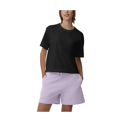 (Women) Canada Goose Black Logo Short Sleeve Crewneck T-Shirt 1401WB-61