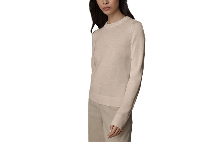 (Women) Canada Goose  Crewneck Knit Sweater Light Gray/Brown 7024L-149