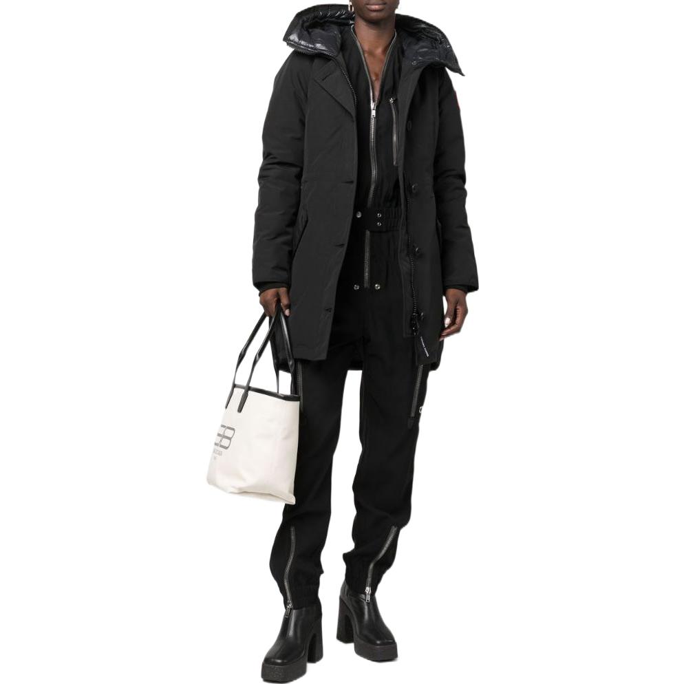 Lookbook (Women) Canada Goose  Embroidered Logo Hoodie Parka Black. 2580-W61