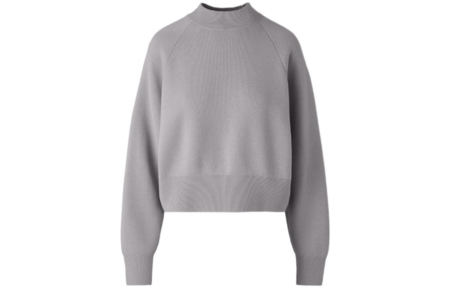 (Women) Canada Goose  FW22 Lunar Stone Gray Half-Turtleneck Sweater. 7072W-439