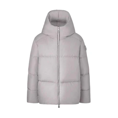 (Women) Canada Goose Grey Short Puffer Hooded Parka Jacket. 4821W-439