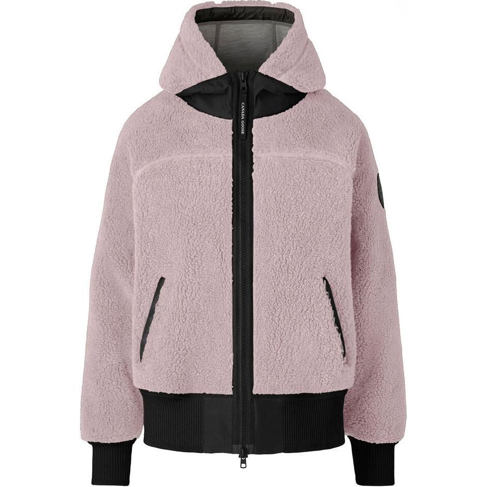 (Women) Canada Goose  Logo Hooded Loose Fit Zip Jacket in Lucent Rose. 7016WB-856