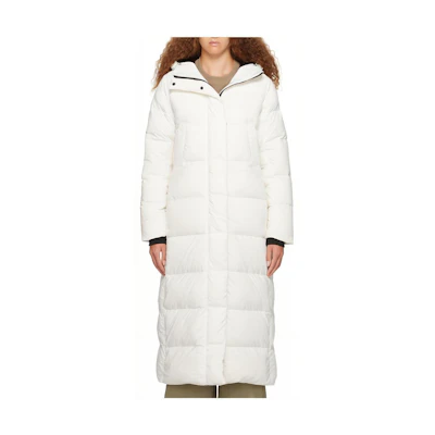 (Women) Canada Goose Mid-Length Hoodie Down Jacket Cream White 5088L-433