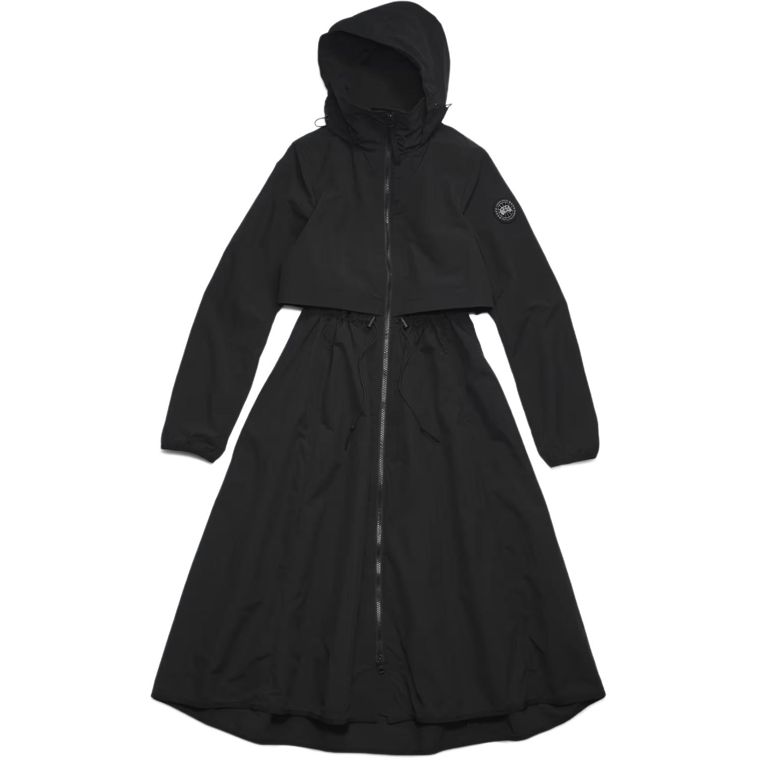 (Women) Canada Goose  Mid-Length Lightweight Black Jacket with Side Tie Bikini Bottoms. 2442WB-61