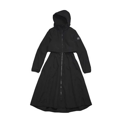 (Women) Canada Goose Mid-Length Lightweight Black Jacket with Side Tie Bikini Bottoms. 2442WB-61
