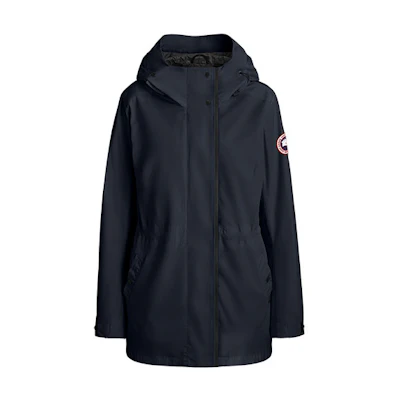 (Women) Canada Goose Minden Reflective Striped Hooded Jacket Ocean Blue. 2423L-63
