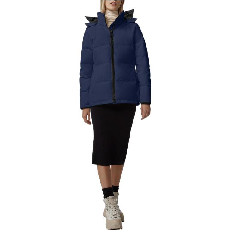 Shop (Women) Canada Goose  Navy Blue Hooded Zipper Down Jacket FW22. 3804W-63
