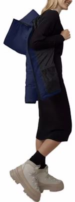 (Women) Canada Goose Navy Blue Hooded Zipper Down Jacket FW22. 3804W-63 Details for (Women) Canada Goose Navy Blue Hooded Zipper Down Jacket FW22. 3804W-63