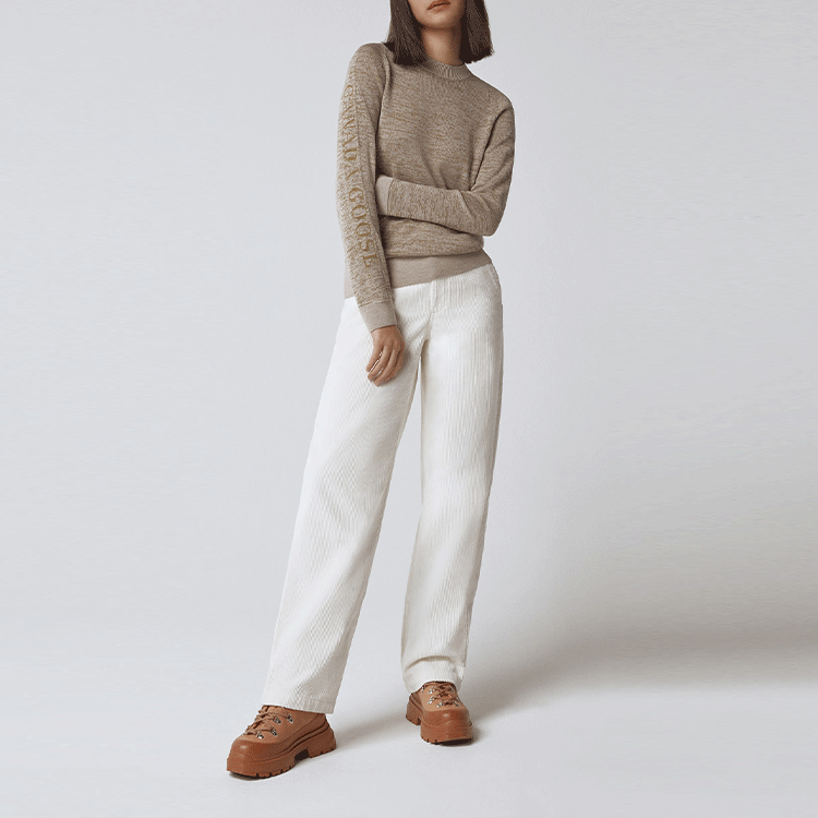 Lookbook (W) Canada Goose Logo Reflektif Wool Sweater Coklat SS22. 7024L1-1108