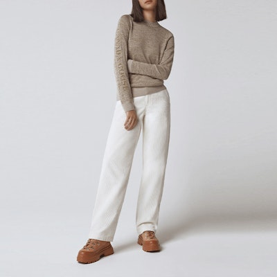 (W) Canada Goose Logo Reflektif Wool Sweater Coklat SS22. 7024L1-1108 Lookbook (W) Canada Goose Logo Reflektif Wool Sweater Coklat SS22. 7024L1-1108