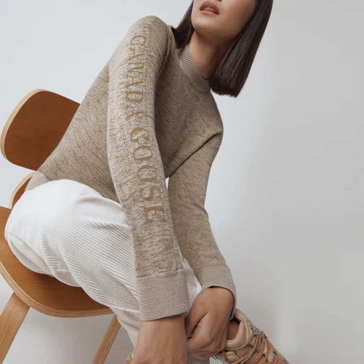 Purchase (W) Canada Goose Logo Reflektif Wool Sweater Coklat SS22. 7024L1-1108