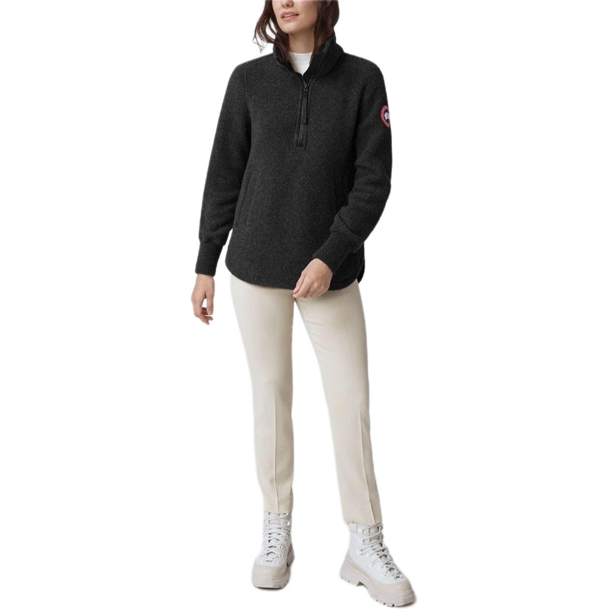 Lookbook (W) カナダグース セヴァン ハーフジップ ロゴ セーター ブラック 7101W-61