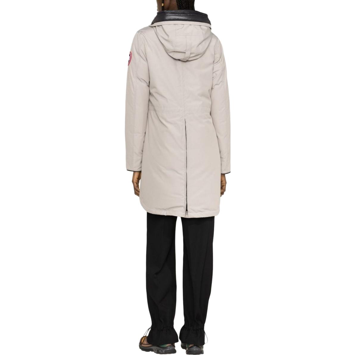 Shop (W) 加拿大鹅素色连帽纽扣中长款派克大衣 - 暖灰色 2580W-432