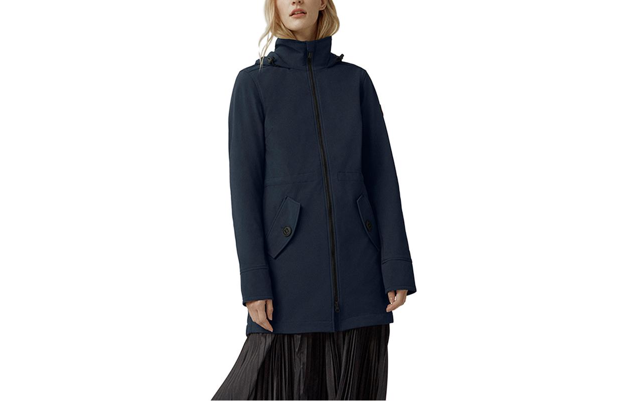 (Women) Canada Goose  Solid Color Zip-Up Jacket Ocean Blue 2412L-63