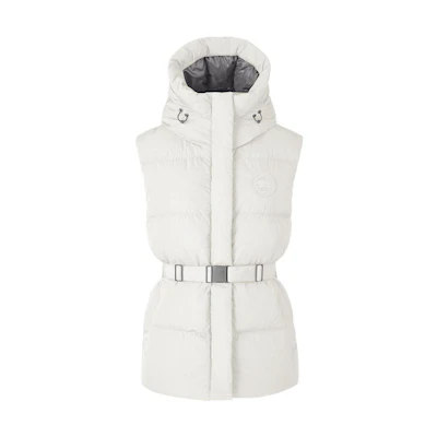 (Women) Canada Goose White Down-Filled Zip-Up Vest 8813W-433