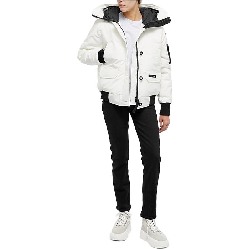 Sizing (Women) Canada Goose  White Short Down Jacket with Red Label, Waterproof & Windproof. 2050W-433