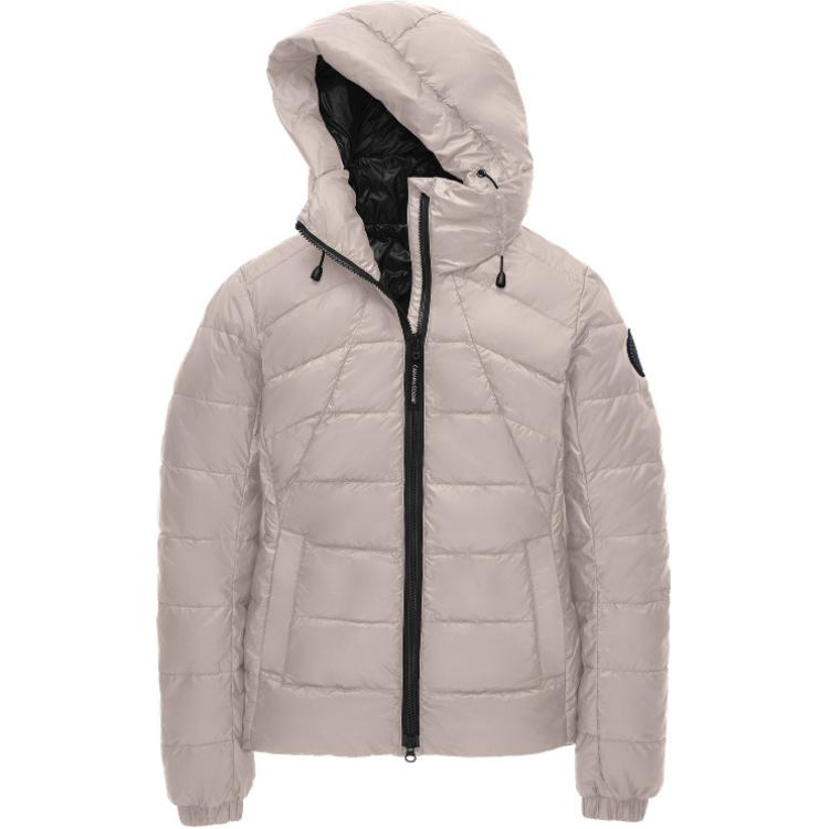 (Women) Canada Goose Abbott  Windproof Waterproof Logo Hooded Down Jacket Soft Pink 2220LB-856
