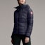 Lookbook (Women) Canada Goose Abbott Red Patch Navy Blue Hooded Down Jacket 2220L-63