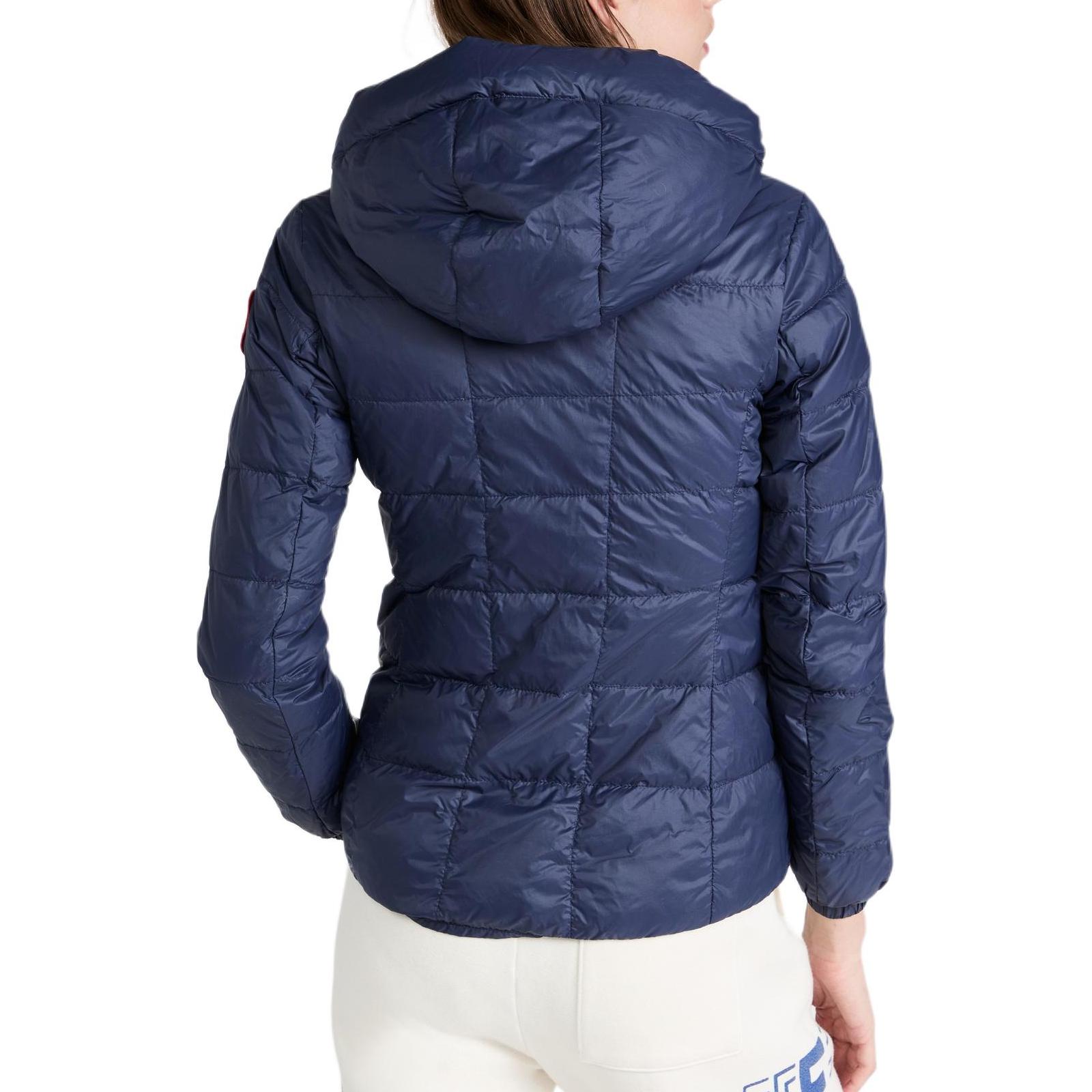 Details for (Women) Canada Goose Abbott Red Patch Navy Blue Hooded Down Jacket 2220L-63