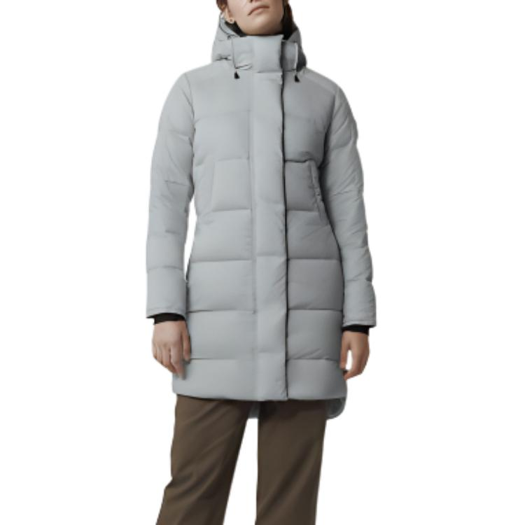 Lookbook (W) 加拿大鵝 Alliston 灰色長袖連帽羽絨外套 5077W-439