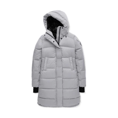 (Women) Canada Goose Alliston Black Label Mid-Length Down Jacket Silver Birch. 5077LB-200