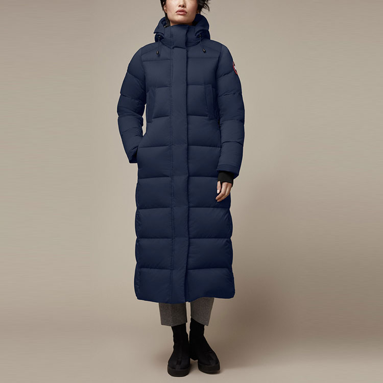 Lookbook (Women) Canada Goose Alliston Fusion Red Label Long Down Jacket Women’s Navy Blue 5088LA-63
