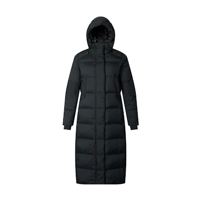 (Women) Canada Goose Alliston Long Parka Red Logo Jacket Black 5088L-61