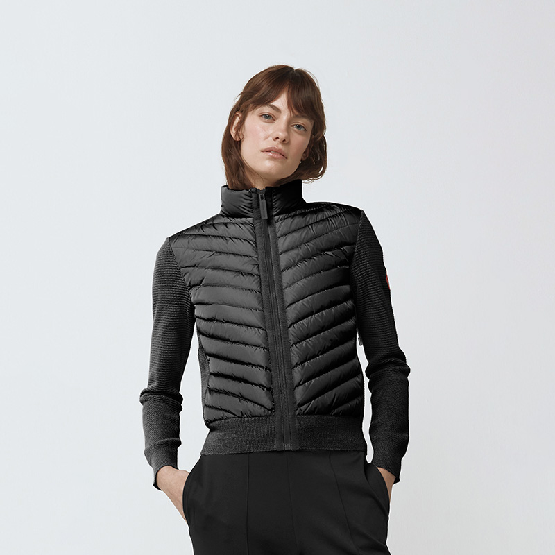 (Women) Canada Goose Black HyBridge Knit Stand Collar Down Jacket 6830L-61 圖 6