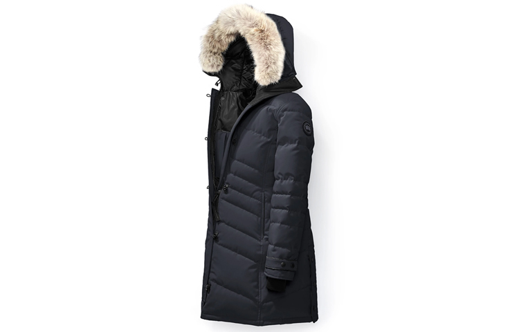 (Women) Canada Goose Black Label Lorette Parka Down Jacket Navy Blue 2090LB-646