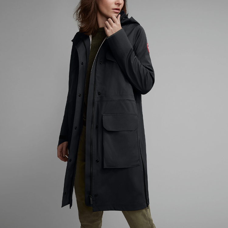 (Women) Canada Goose Black Loose Fit Hooded Jacket 5607L-61 圖 3