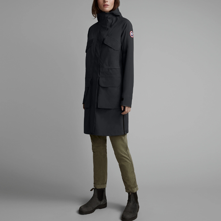 (Women) Canada Goose Black Loose Fit Hooded Jacket 5607L-61 圖 6