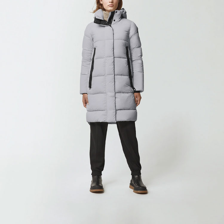 Shop (Women) Canada Goose Byward Black Label Long Puffer Parka Silver Gray. 2610LB-200