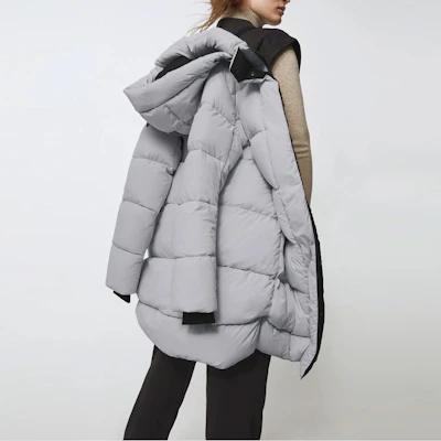 (Women) Canada Goose Byward Black Label Long Puffer Parka Silver Gray. 2610LB-200 Details for (Women) Canada Goose Byward Black Label Long Puffer Parka Silver Gray. 2610LB-200