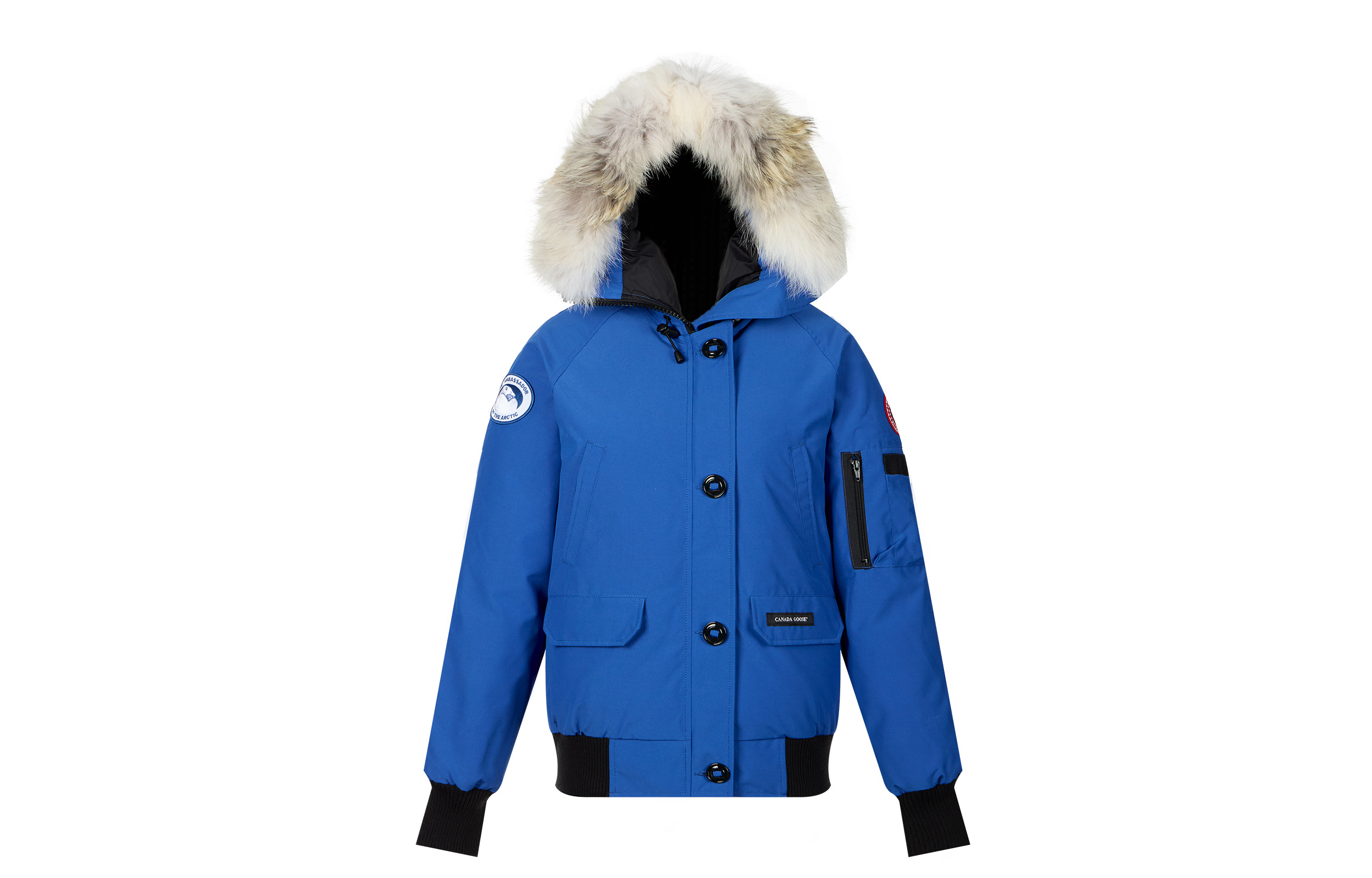 (Women) Canada Goose Chilliwack Blue Winter Down Bomber Jacket Red Logo 7999LPB-64