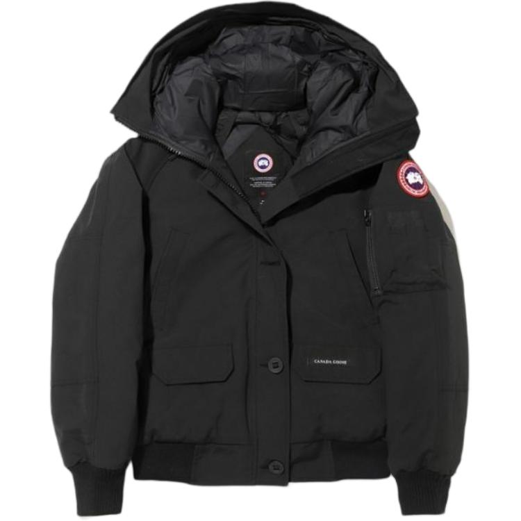 (Women) Canada Goose Chilliwack FW22  Black Down Jacket with Red Logo Patch. 2050W-61