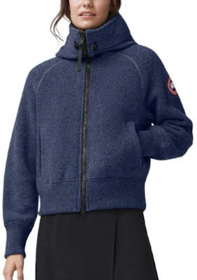 (Women) Canada Goose Chilliwack FW22 Fleece Bomber Jacket Ocean Blue 7102W-63 Details for (Women) Canada Goose Chilliwack FW22 Fleece Bomber Jacket Ocean Blue 7102W-63