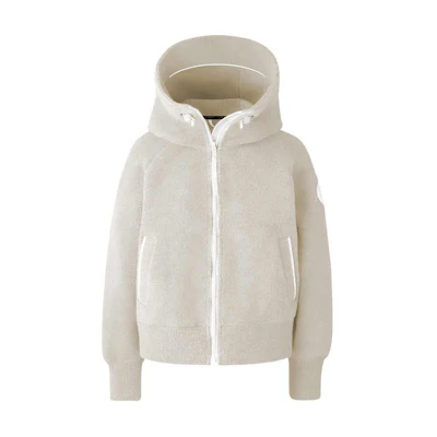 (Women) Canada Goose Chilliwack Pilot Jacket Beige Zip Hoodie Long Sleeve Coat 7102W1-1621