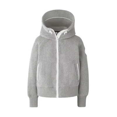 (Women) Canada Goose Chilliwack SS22 Grey Hooded Fleece Pilot Jacket. 7102W1-99