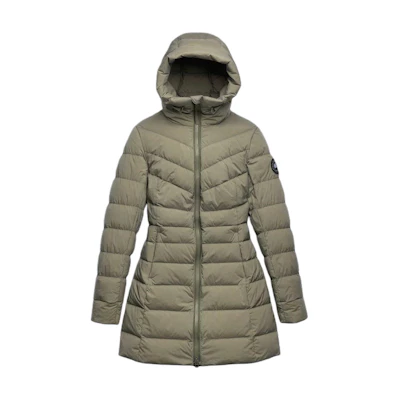(Women) Canada Goose Clair Lightweight Hooded Mid-Length Down Jacket Green. 2331WB-1664